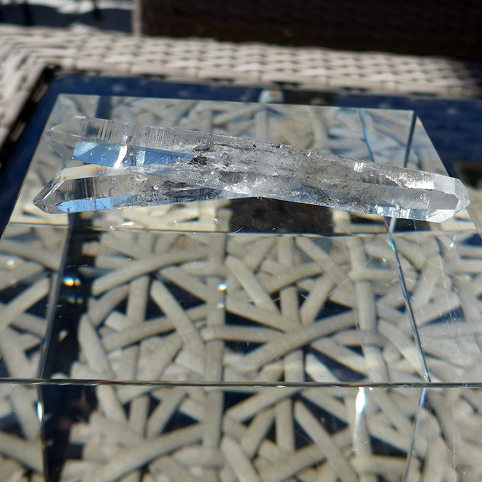 Diamond Pane Tibetan Quartz DT Twin Point with Chlorite