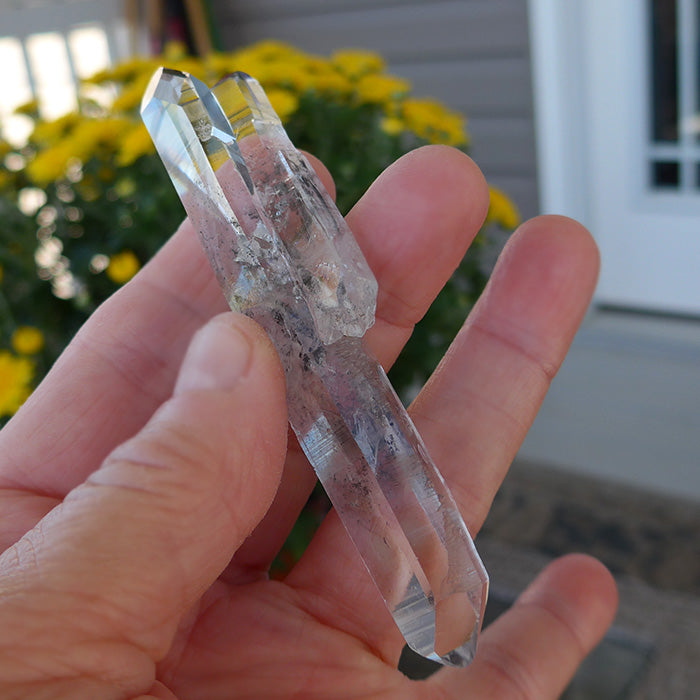 Diamond Pane Tibetan Quartz DT Twin Point with Chlorite