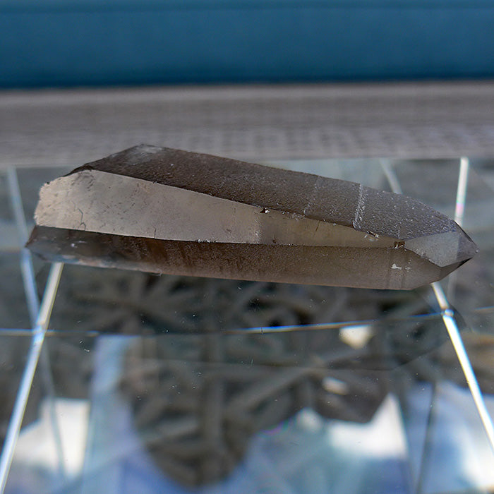 Unpolished Shadow Lemurian Laser Wand with Temple Markings
