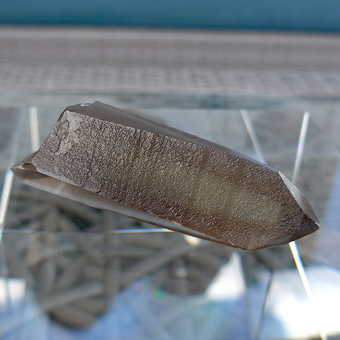 Unpolished Shadow Lemurian Laser Wand with Temple Markings