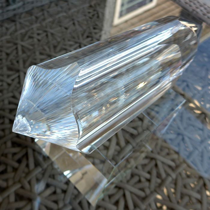 COLLECTOR'S ITEM: Giant Triangular 3 Convex Channel 6 Gate Master Cut 72 Facet Golden Dolphin Osiris Vogel Healing Wand by Ray Pinto