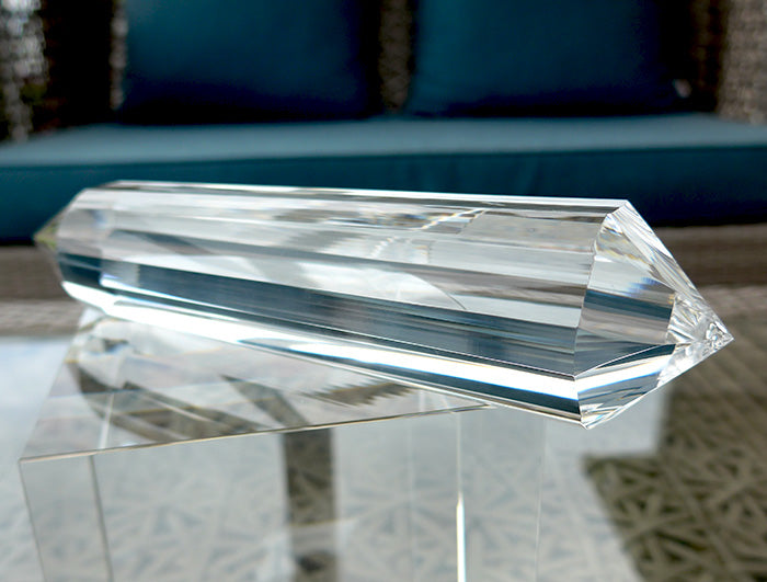 Collector's Item: Long Slender 6 Gate 108 Facet Dream Vogel Crystal Healing Wand by Ray Pinto