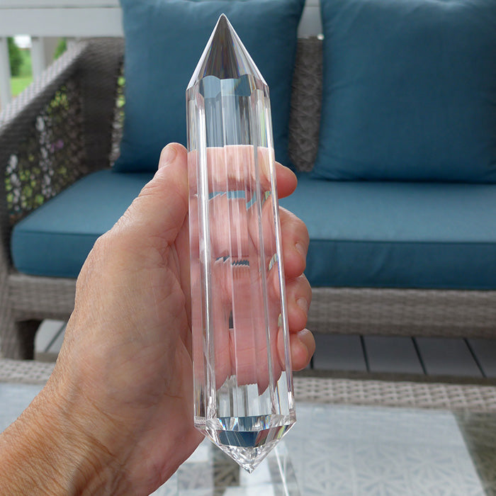 Collector's Item: Long Slender 6 Gate 108 Facet Dream Vogel Crystal Healing Wand by Ray Pinto