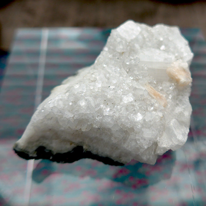 Druzy Apophyllite Specimen with Stilbite on Matrix