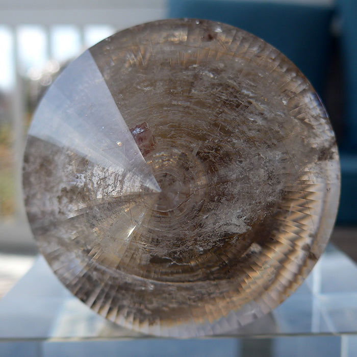 COLLECTOR'S ITEM: Fat Golden Rutile Quartz 144 Facet Vogel Wand by Ray Pinto