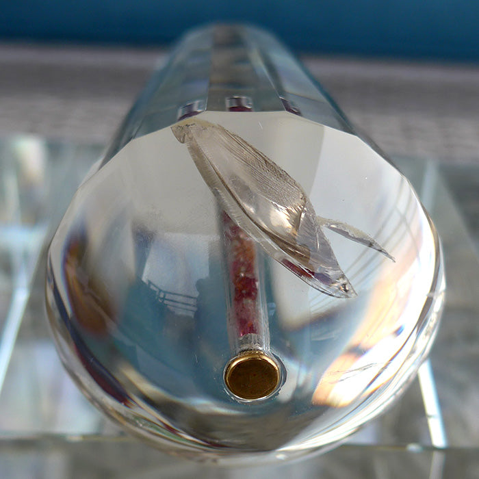 DOUBLE PRICE DROP: 18 Sided Garnet Filled Gold Capped Pale Smoky Quartz Energy Healing Wand