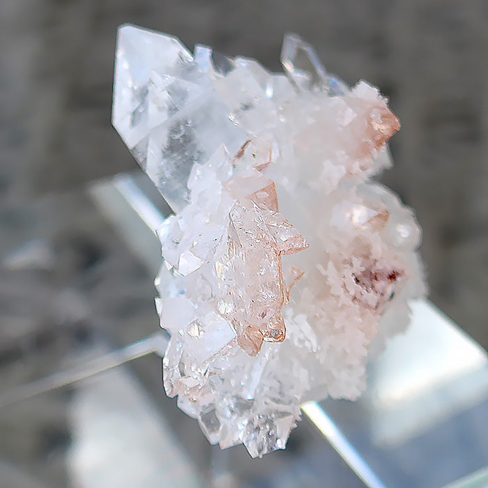 Gem Apophyllite Cluster with Big Pyramid and Rainbows