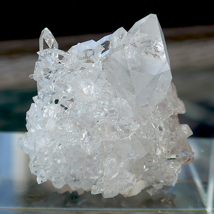 Gem Apophyllite Cluster with Big Pyramid and Rainbows