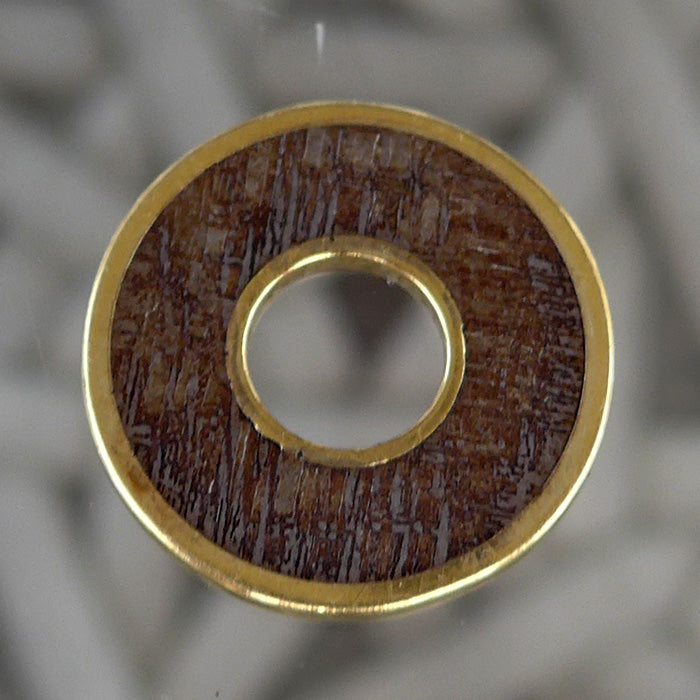 Gibeon Meteorite Donut Pendant in Gold Setting