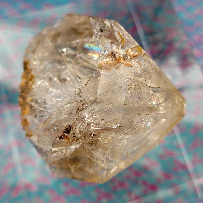Golden Glow Clear Herkimer Diamond with Rainbow