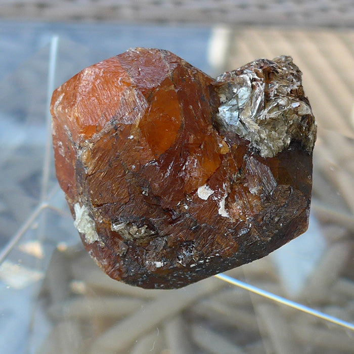 Giant Orange Spessartine Garnet with Braunite on Matrix