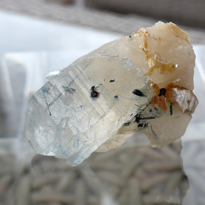 Small Indigo Quartz Elestial Cluster on Citrine Base