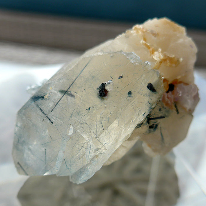 Small Indigo Quartz Elestial Cluster on Citrine Base