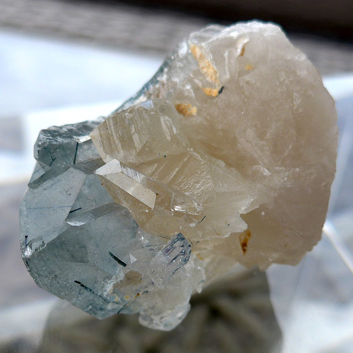 Small Indigo Quartz Elestial Cluster on Citrine Base
