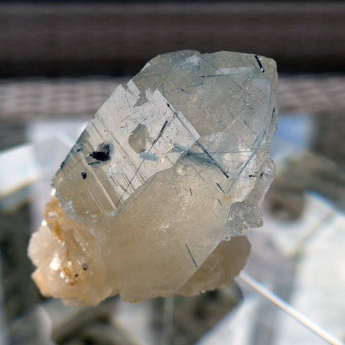 Small Indigo Quartz Elestial Cluster on Citrine Base