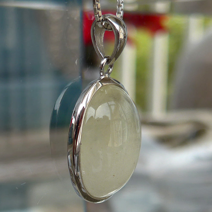 Small Translucent Libyan Desert Glass Cabochon Pendant