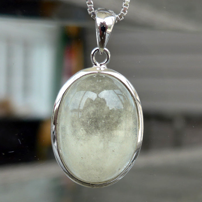 Small Translucent Libyan Desert Glass Cabochon Pendant