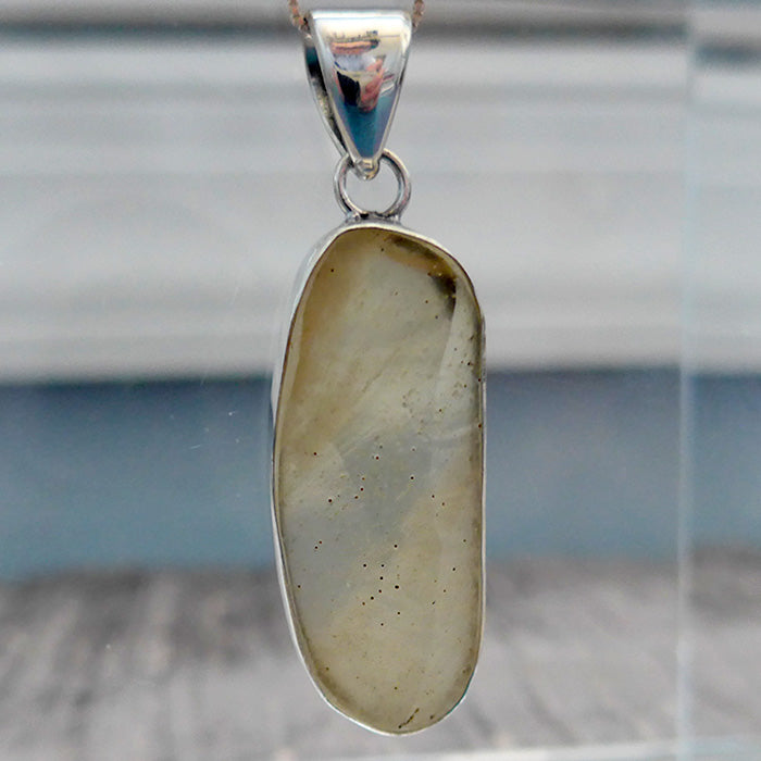 Elongated Freeform Libyan Desert Glass Pendant