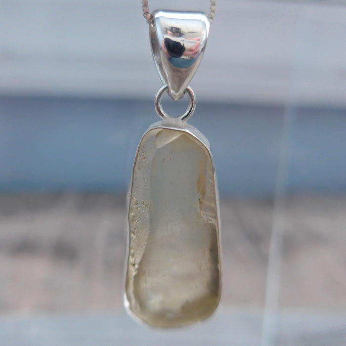 Lovely Long Oval Libyan Desert Glass Pendant