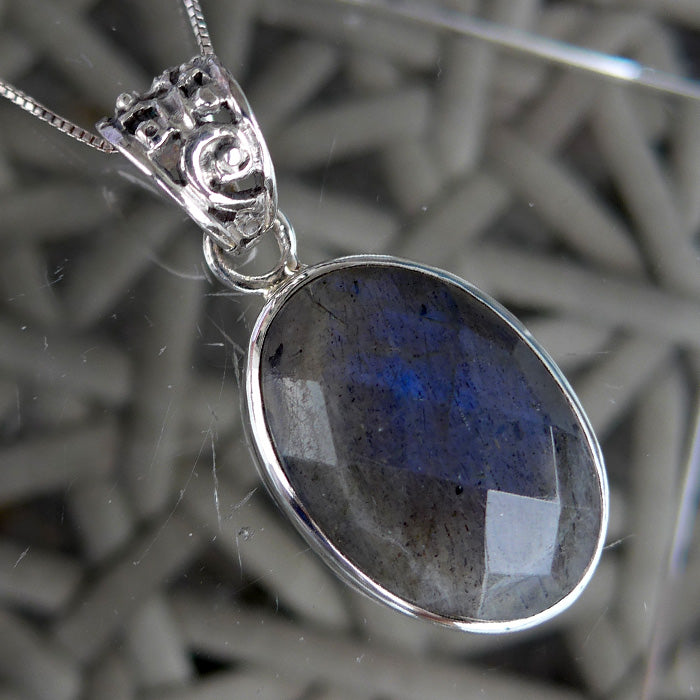 Pineapple Cut Faceted Labradorite Pendant