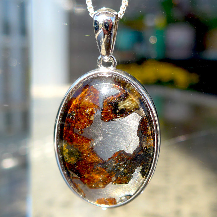 Large Oval Pallasite Pendant