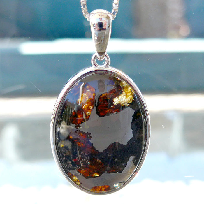 Large Oval Pallasite Pendant