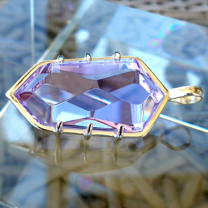 Trichroic Lavender Quartz Infinite Energy Pendant Wand by Kings Amao