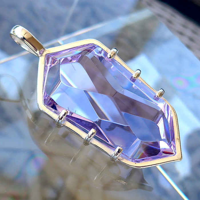 Trichroic Lavender Quartz Infinite Energy Pendant Wand by Kings Amao