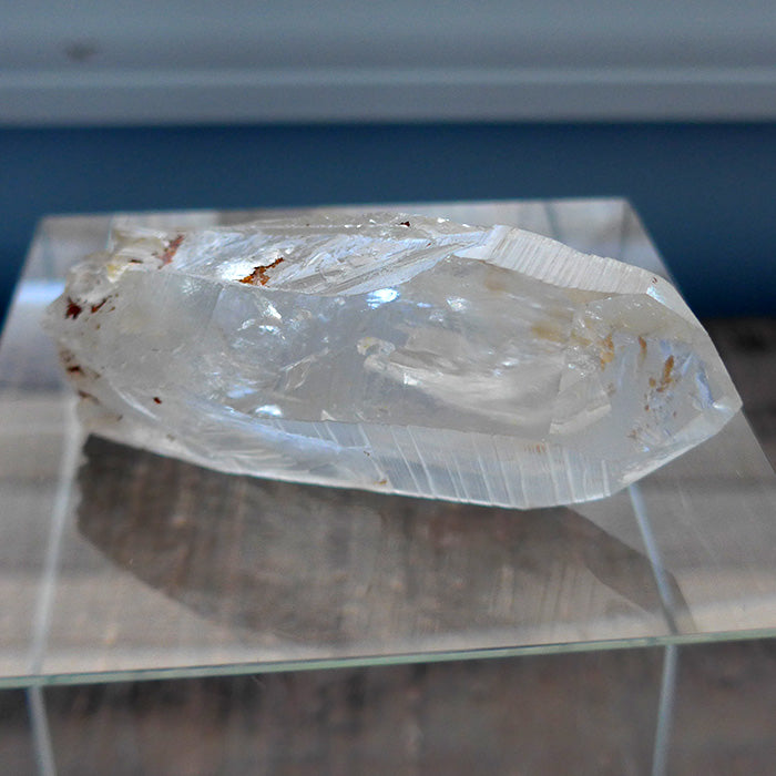 Clear Lemurian Channeling Wand with Mirrors and Temple Markings