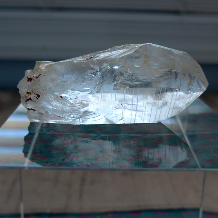 Clear Lemurian Channeling Wand with Mirrors and Temple Markings