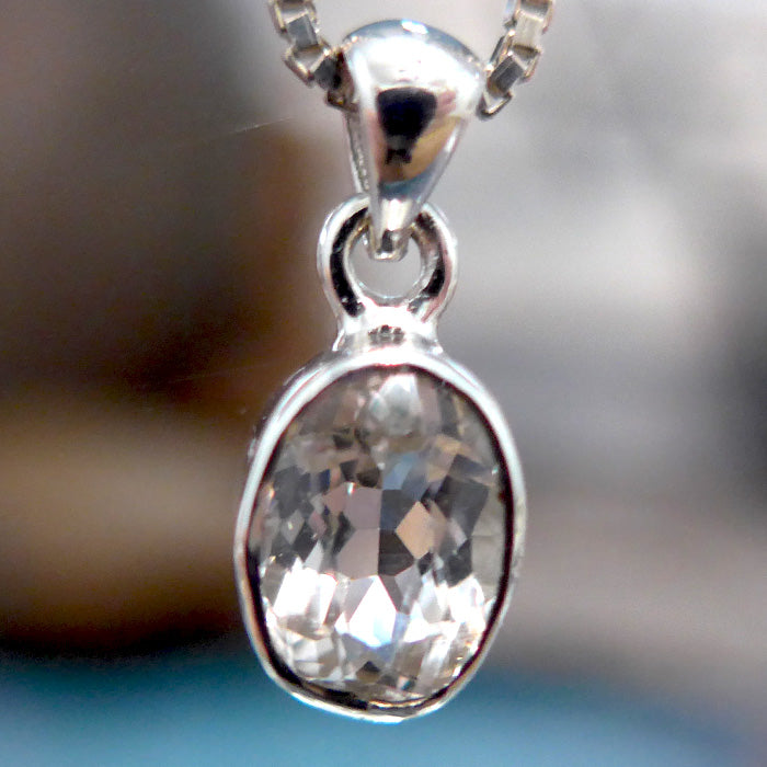 Petite Phenacite Oval Gemstone Pendant
