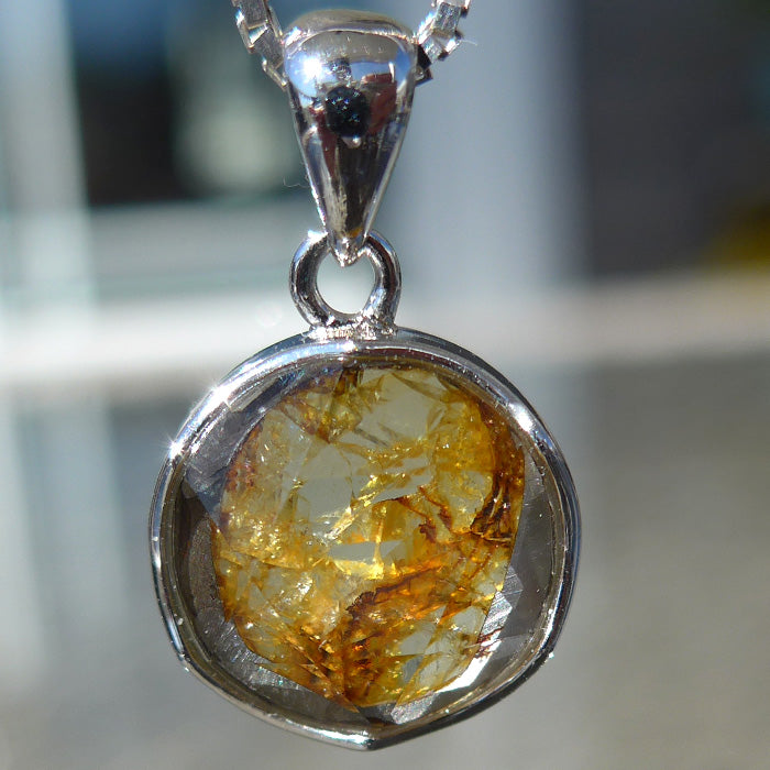 Petite Glowing Pallasite Pendant