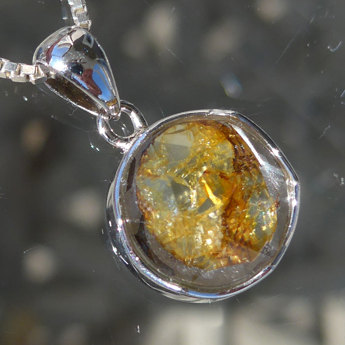 Petite Glowing Pallasite Pendant