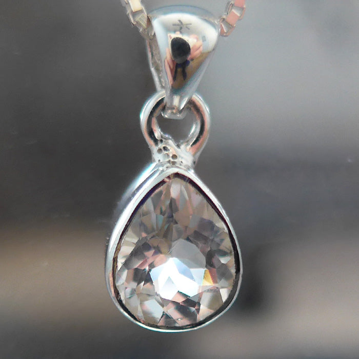 Petite Phenacite Teardrop Gemstone Pendant