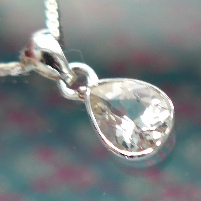 Petite Phenacite Teardrop Gemstone Pendant