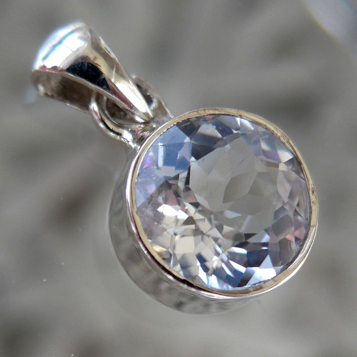 Petite Phenacite Round Gemstone Pendant