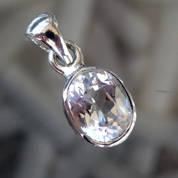 Brilliant Petite Oval Phenacite Pendant