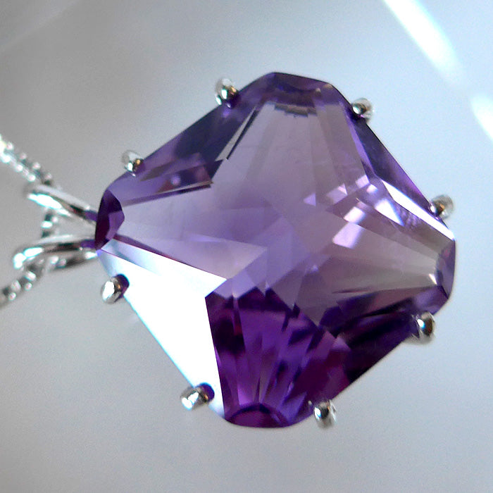 Amethyst Rose de France Large Magician Stone Pendant Basket Setting