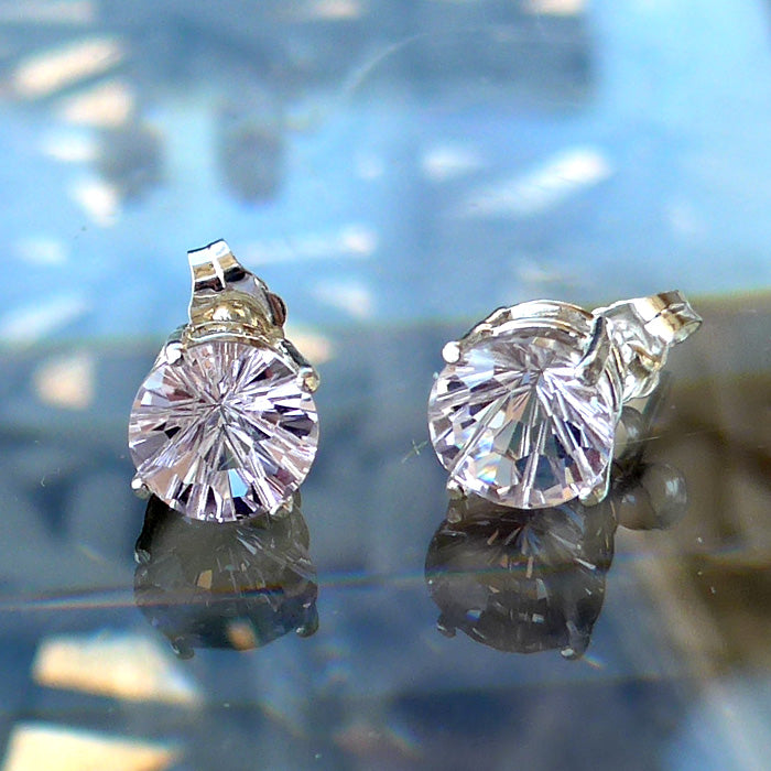 Amethyst Rose de France Luminous 8 mm Super Nova Stud Earrings