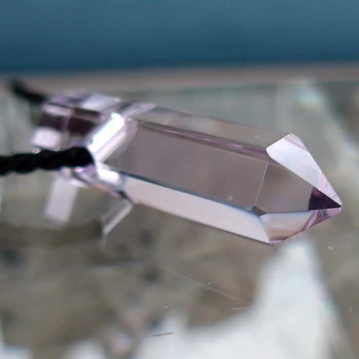 Hexagonal Rose de France Amethyst Pendant Wand by Lawrence Stoller