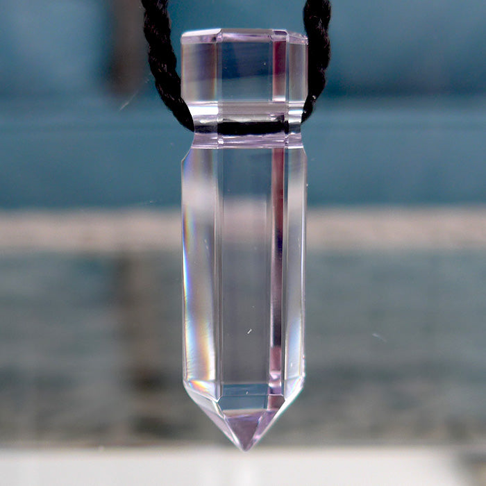 Hexagonal Rose de France Amethyst Pendant Wand by Lawrence Stoller