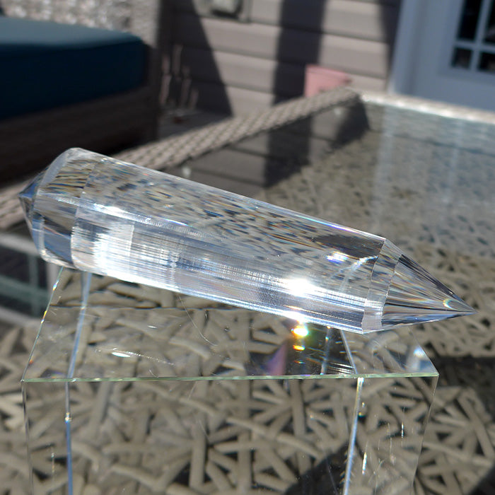 COLLECTOR'S ITEM: Slender 6 Flower Petal 144 Facet Vogel Phi Crystal Healing Wand by Ray Pinto