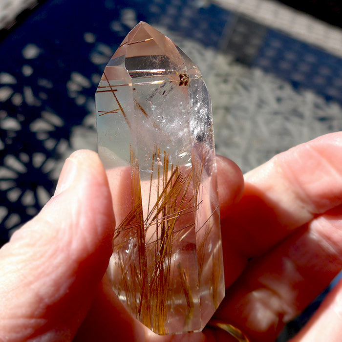 Polished Red Rutile Channeling Generator