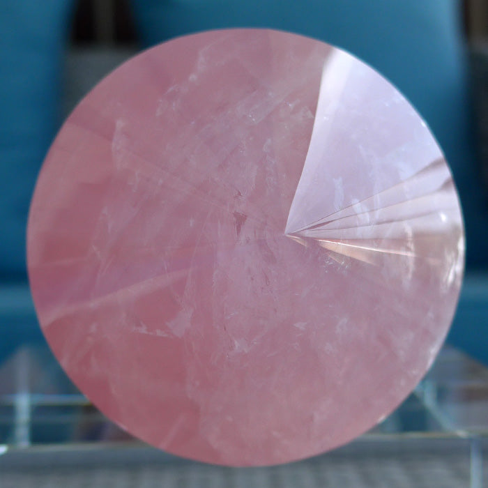 Giant 48 Sided Natural Rose Quartz Vogel Wand by David Zhuang