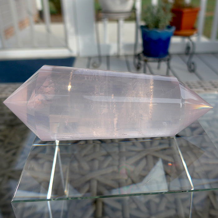 Luminous 48 Facet Rose Quartz Vogel Wand by David Zhuang