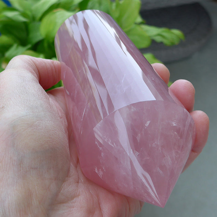 Giant 48 Sided Natural Rose Quartz Vogel Wand by David Zhuang