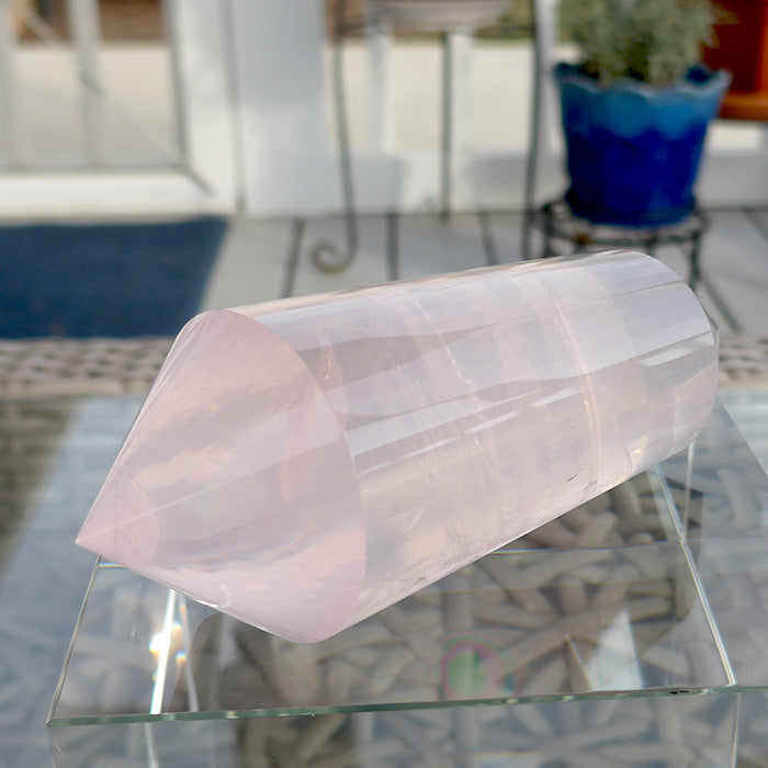 Luminous 48 Facet Rose Quartz Vogel Wand by David Zhuang