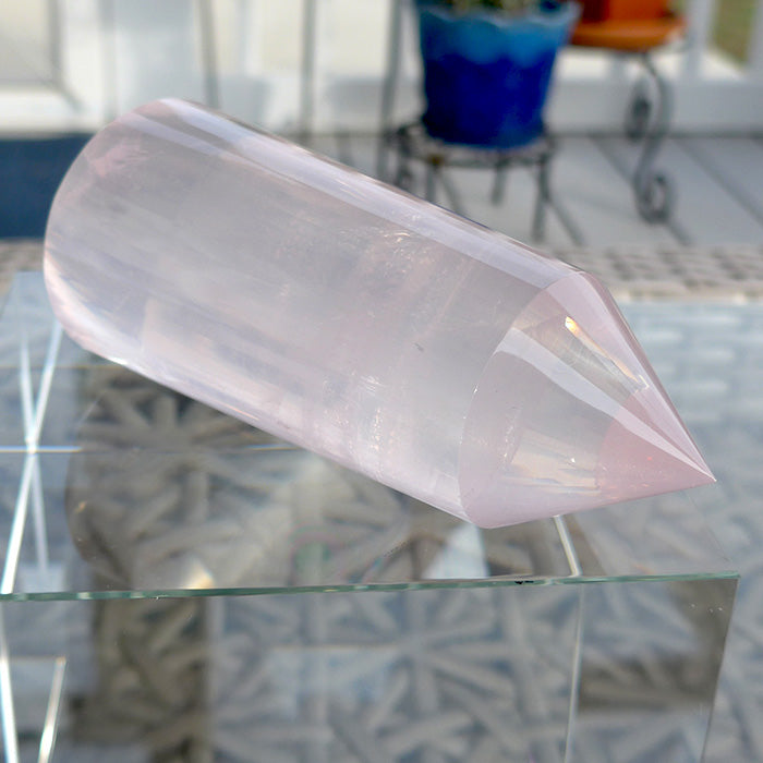 Luminous 48 Facet Rose Quartz Vogel Wand by David Zhuang