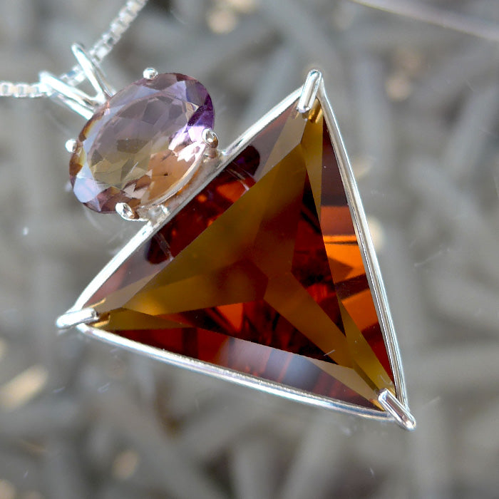 Siberian Gold Quartz Angelic Star w/Lg Deep Violet Ametrine