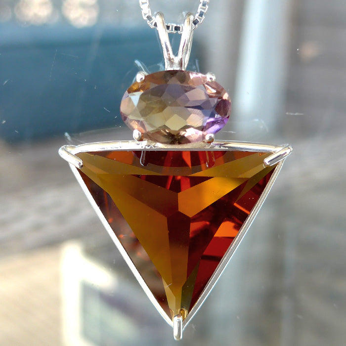Siberian Gold Quartz Angelic Star with Large Oval Ametrine